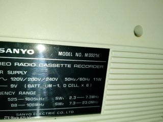 Radio Cassette Sanyo M-9921K