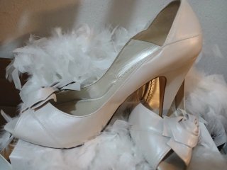 Zapatos de fiesta/boda peep toe beige
