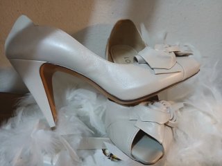 Zapatos de fiesta/boda peep toe beige