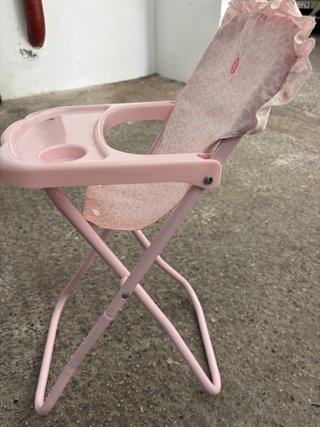 Silla de comer para muñecas rosa