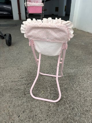 Silla de comer para muñecas rosa