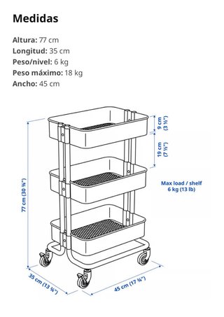 Carrito de cocina con ruedas casi nuevo