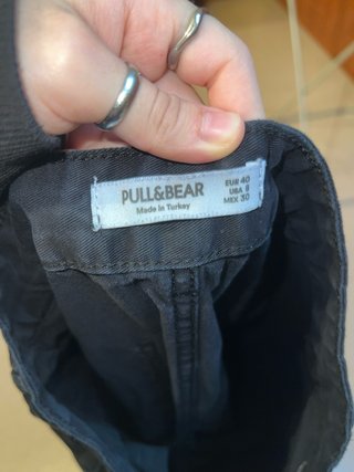 Pantalón Cargo Negro Pull&Bear