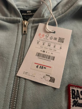 Sudadera Pull&Bear Cremallera Parches Béisbol Tall