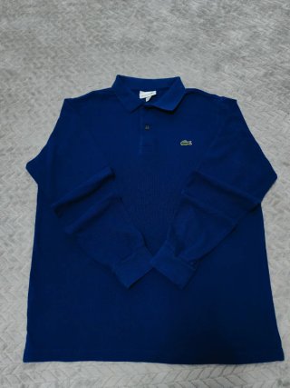 Polo Lacoste Manga Larga Azul