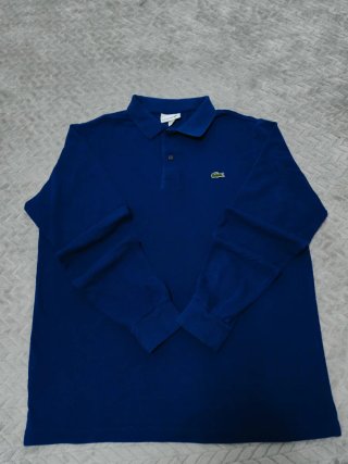 Polo Lacoste Manga Larga Azul