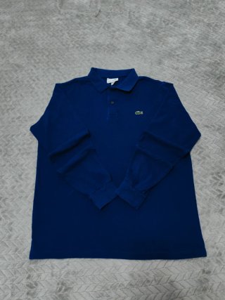 Polo Lacoste Manga Larga Azul