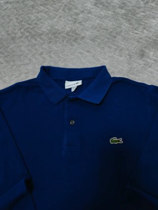 Polo Lacoste Manga Larga Azul
