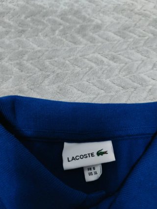 Polo Lacoste Manga Larga Azul