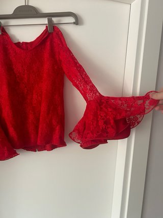Conjunto Flamenco Niña Rojo y Verde