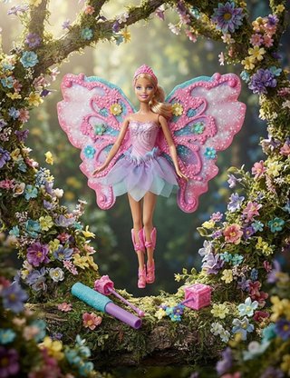 Barbie Hada con Alas Rosas y Accesorios