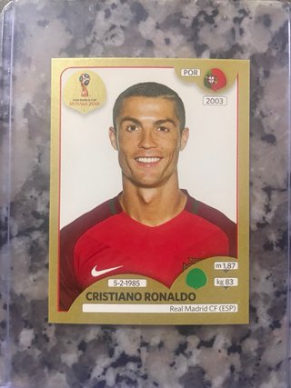 Cromo Cristiano Ronaldo Mundial 2018 Gold edition