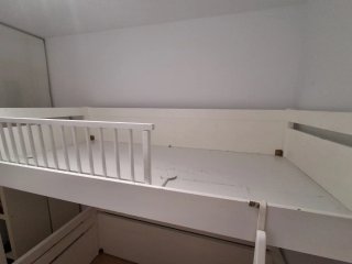 Cama alta blanca DM 212x105x200