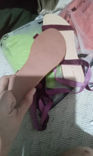 Sandalias terciopelo morado talla 40