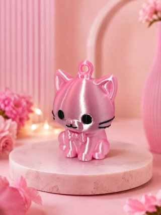 Gatinho Rosa Kawaii - Chaveiro/Pingente