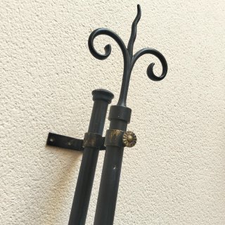 Barra doble forja cortinas con anillas y soportes