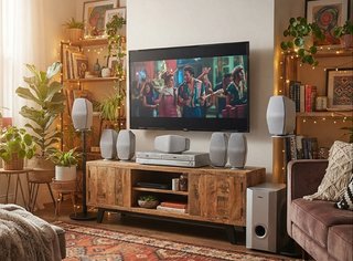Amplificadores de sonido gris/plateado