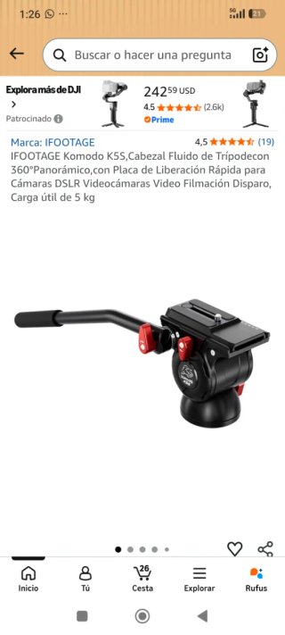 Cabezal Fluido Komodo K5S IFOOTAGE 360°