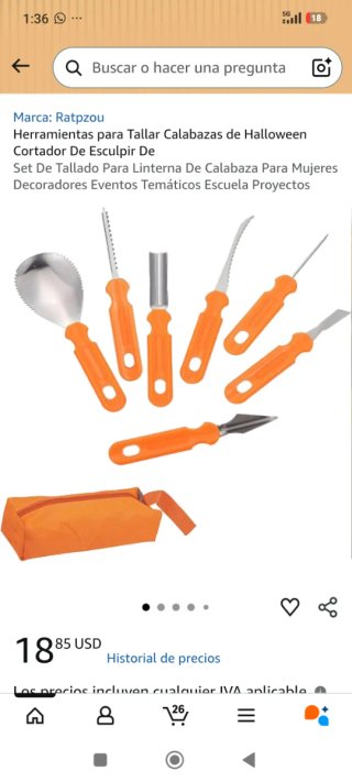 Herramientas para tallar calabaza Halloween