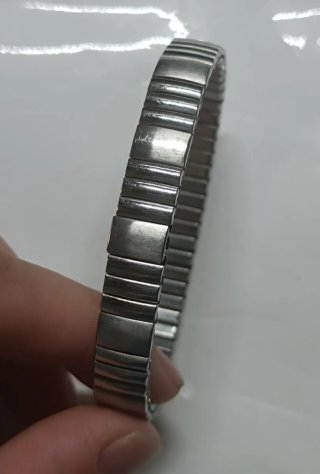 Pulsera Elástica Metálica Plateada Unisex