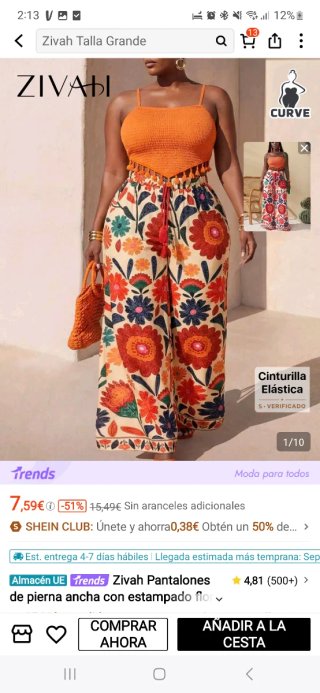 Pantalones anchos estampado floral