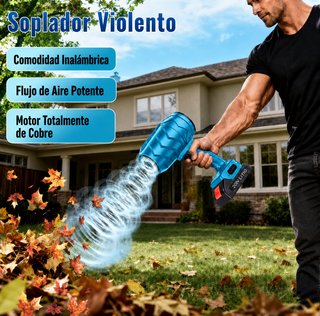 Soplador Inalámbrico Turbo 380W (2 Baterías 21V)