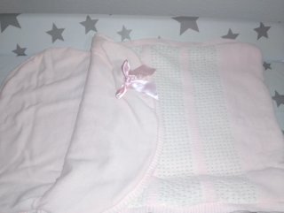 Saco para capazo rosa con lazo