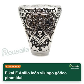 Anillo león vikingo gótico piramidal