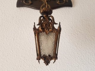 Farol de pared madera y metal