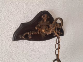Farol de pared madera y metal