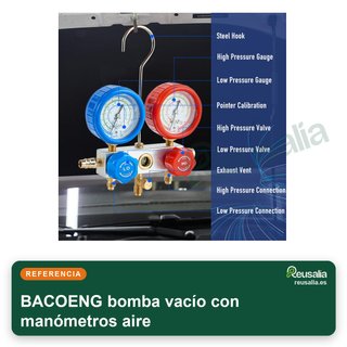 BACOENG bomba vacío con manómetros aire