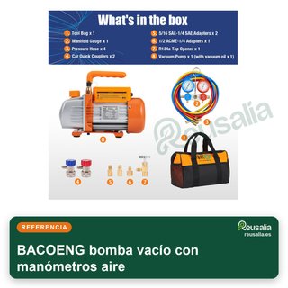 BACOENG bomba vacío con manómetros aire