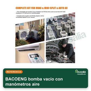 BACOENG bomba vacío con manómetros aire