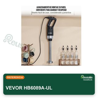 VEVOR batidora mano 750W acero inoxidable
