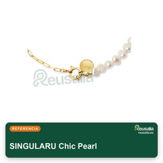 Singularu Collar Chic Pearl baño oro