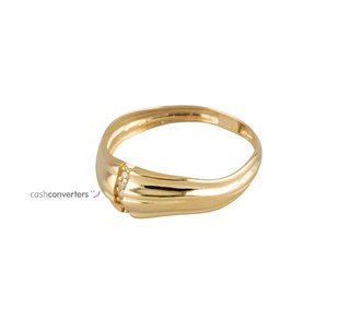 anillo oro 18k con piedra con circonita