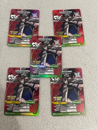 X5 Cartas Sasuke Uchiha promocional naruto mythos