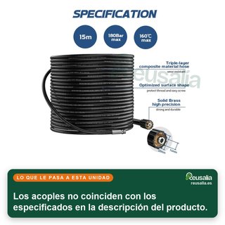 - Manguera limpieza tuberías alta presión
