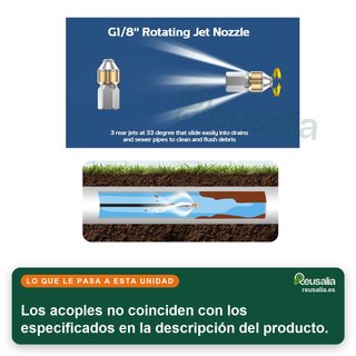 - Manguera limpieza tuberías alta presión