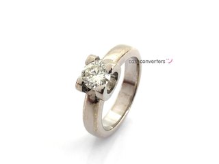 sortija oro 18k con piedra con diamante