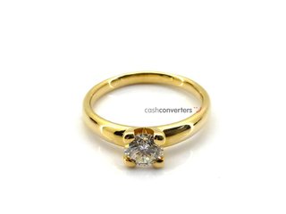 sortija oro 18k con piedra con diamante