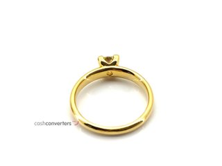 sortija oro 18k con piedra con diamante