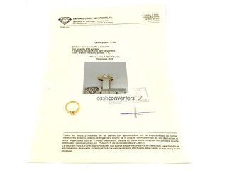 sortija oro 18k con piedra con diamante