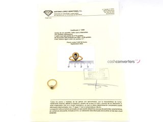 sortija oro 18k con piedra con diamante
