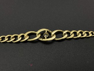 cadena oro 18k con piedra con diamante 21cm
