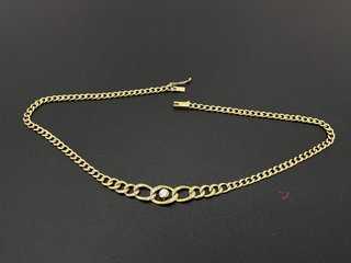 cadena oro 18k con piedra con diamante 21cm