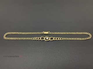 cadena oro 18k con piedra con diamante 21cm