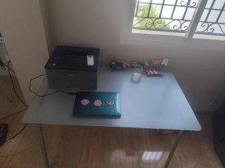 Mesa escritorio cristal y metal
