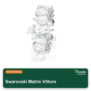 Swarovski Anillo Matrix Vittore piedras plateado talla 52