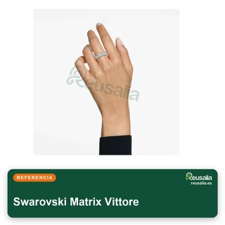 Swarovski Anillo Matrix Vittore piedras plateado talla 52